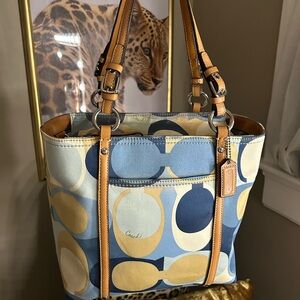 Authentic Blue & Khaki Coach Optic Signature Collection Bag💙